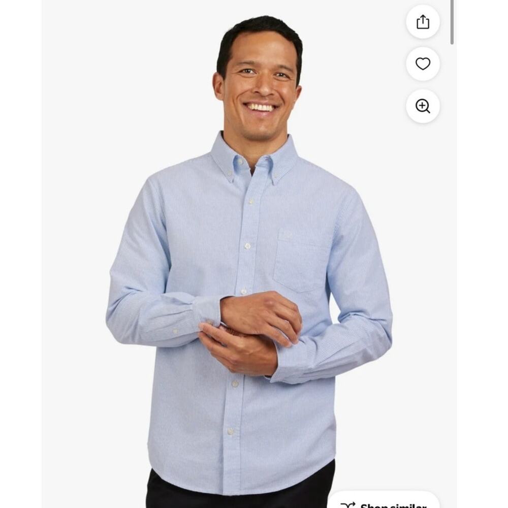 Chaps‎ Men's  Seacoast Wash Long Sleeve Oxford Woven Shirt Blue Size S NWT
